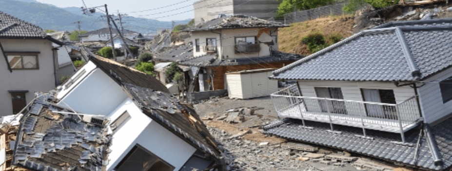 地震災害の家